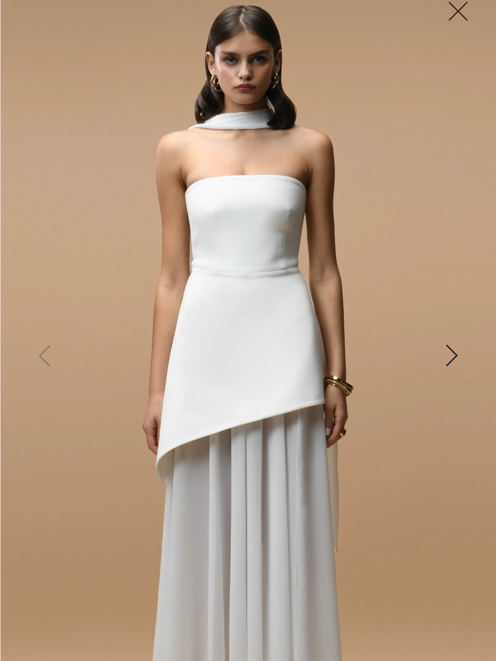 NEW WITH TAGS Monaco White Dress with Scarf